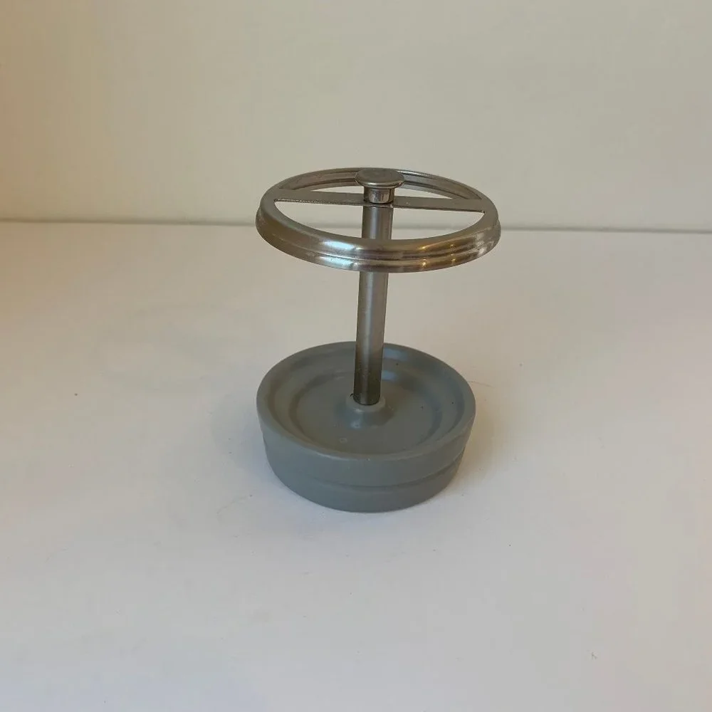 Toothbrush Toothpaste Razor Holder Gray Ceramic & Metal